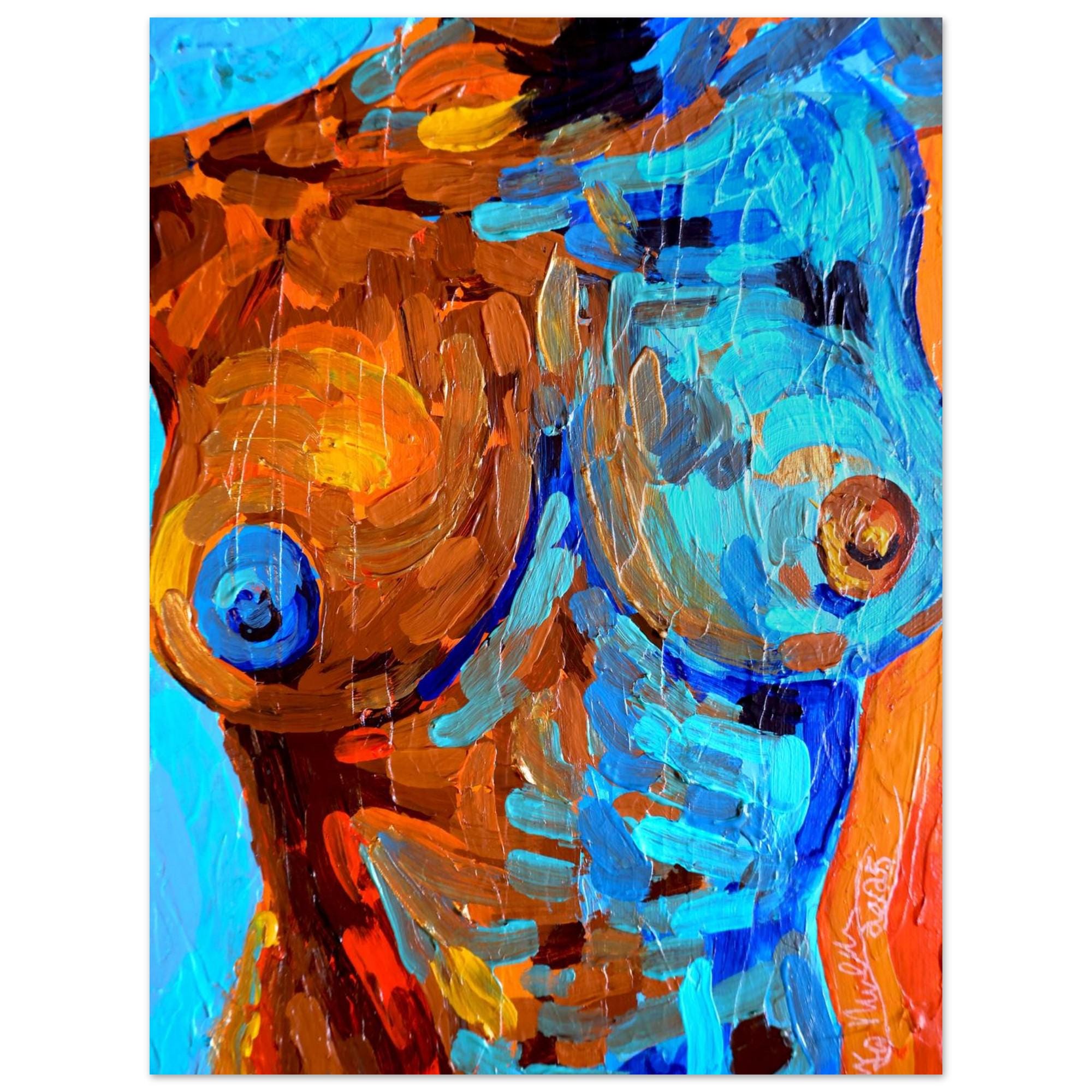 BOOBIES: Orange and Blue, artwork by Toni Mueller